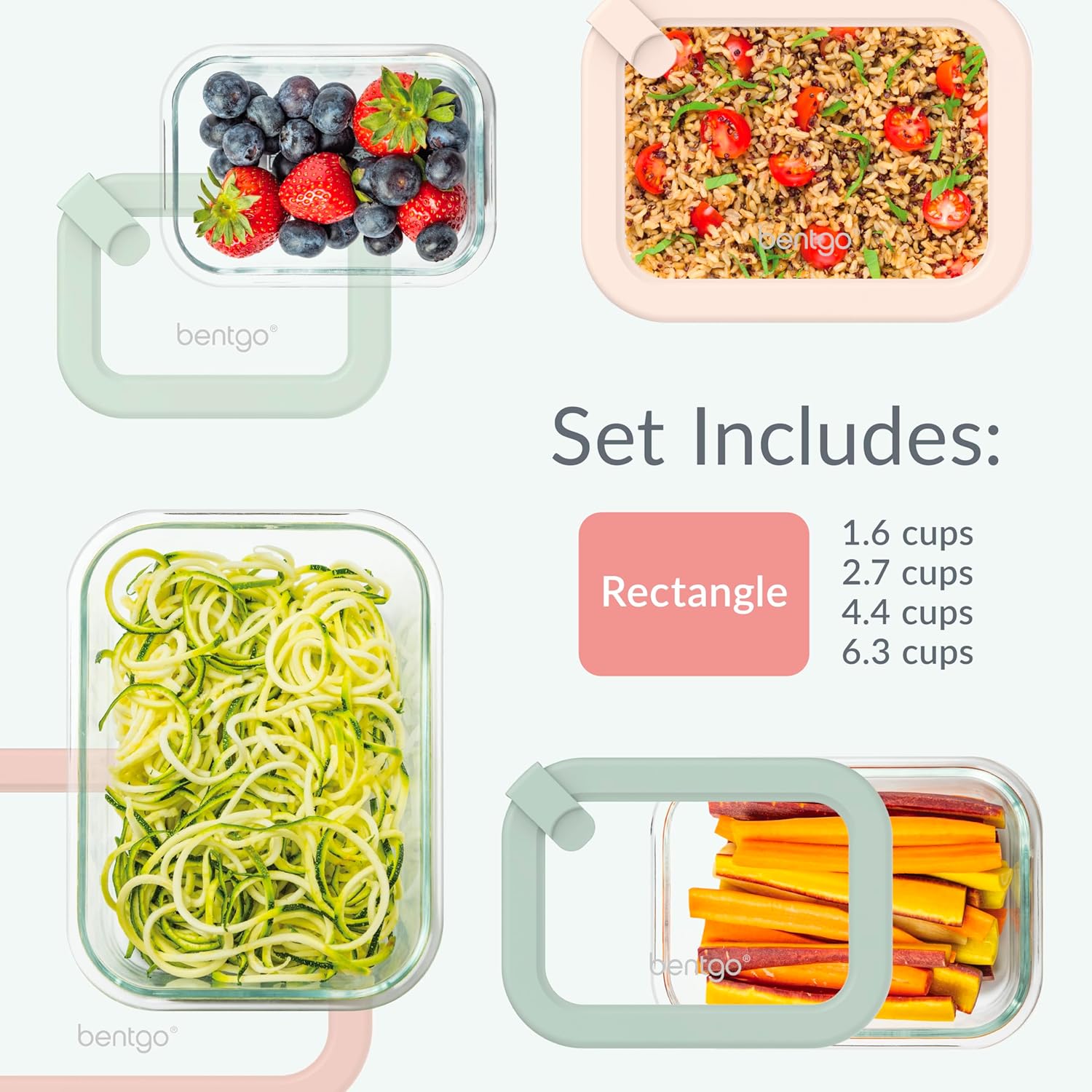 Bentgo Signature Leak-Proof Glass Food Storage - 8-Piece Set, 1-Compartment Plastic-Free Containers with Airtight Glass Lids, BPA-Free, Microwave, Freezer, Oven & Dishwasher Safe (Desert Sage) - Image 7