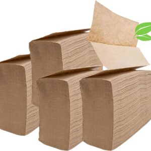 1250ct Brown Organic Unbleached Z-Fold Paper Towels | 100% Post-Consumer Waste, Sustainable Multifold Towels Bulk | Commercial Tri-Fold Recycled Paper Towels for Office, Bathroom, Kitchen Use