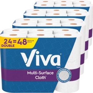 Viva Multi-Surface Cloth Paper Towels, 24 Double Rolls, 110 Sheets Per Roll (4 Packs of 6)