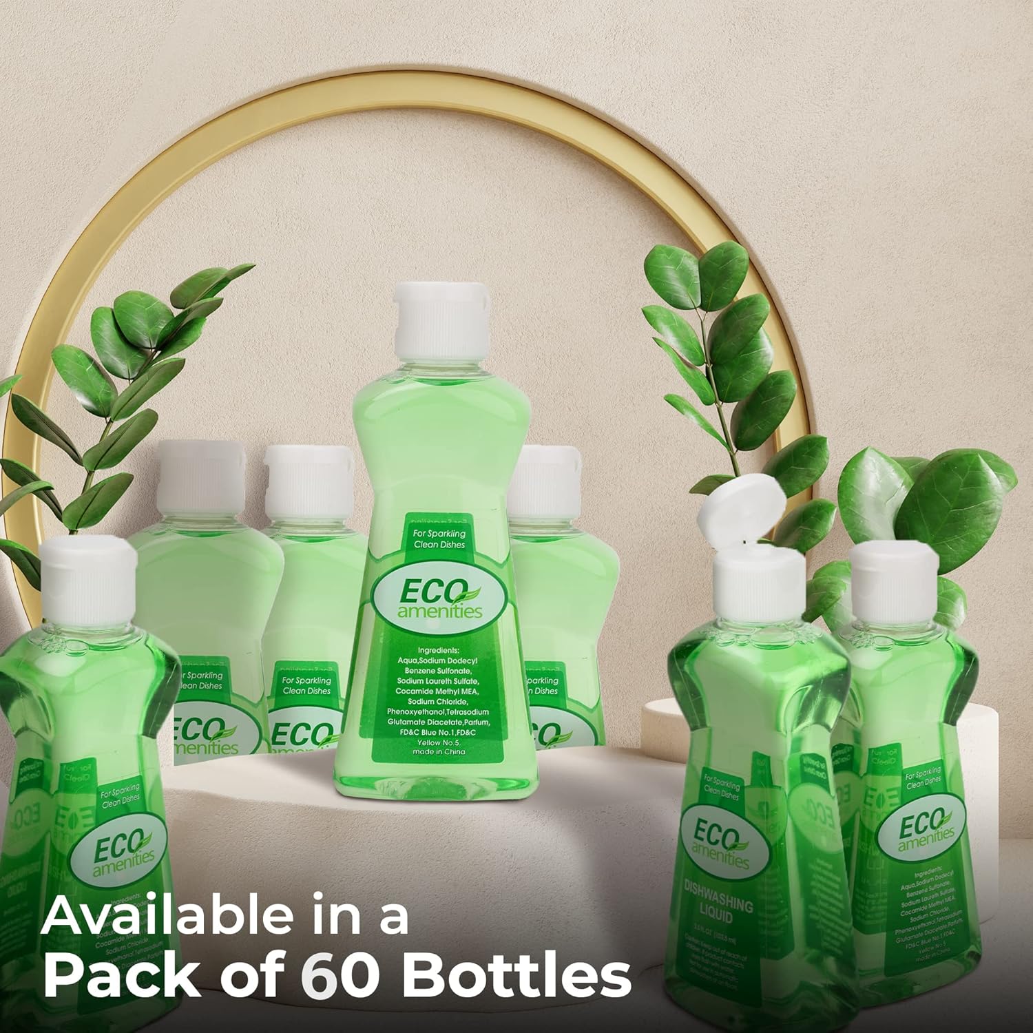 ECO amenities Travel Size Dishwashing Liquid - 60 Pack, 3.5 oz Bottles, Bulk Case of Dish Soap, Individually Packaged Kitchen & Cleaning Supplies, For Guests of Airbnbs, BNBs, VRBO, Inns and Hotels - Image 3