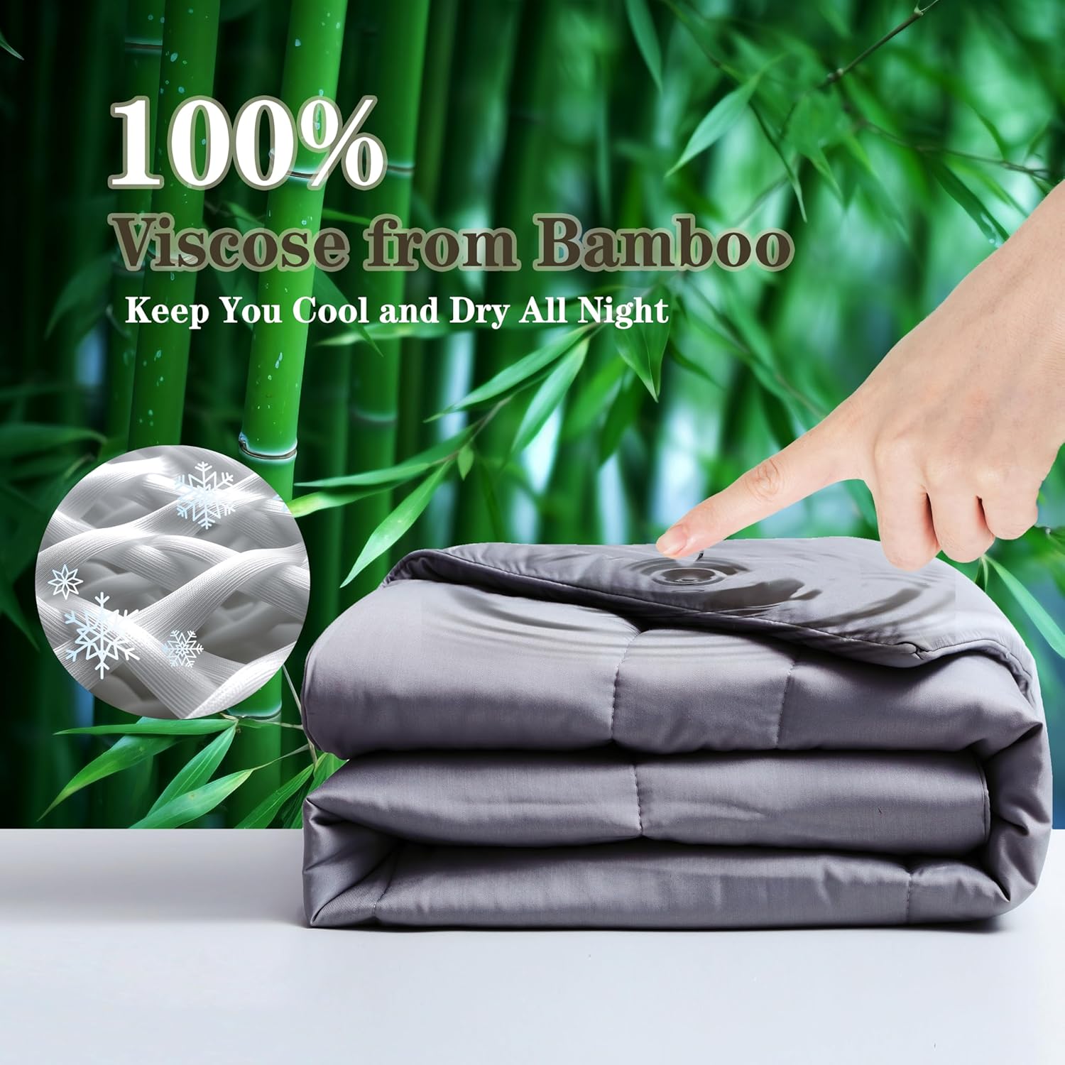 Bamboo Viscose Summer Comforter/Blanket - Ultra Soft & Breathable Comfort - Perfect Medium Weight for Snuggling Without Overheating - Stay Cool & Cozy All Night - Image 3