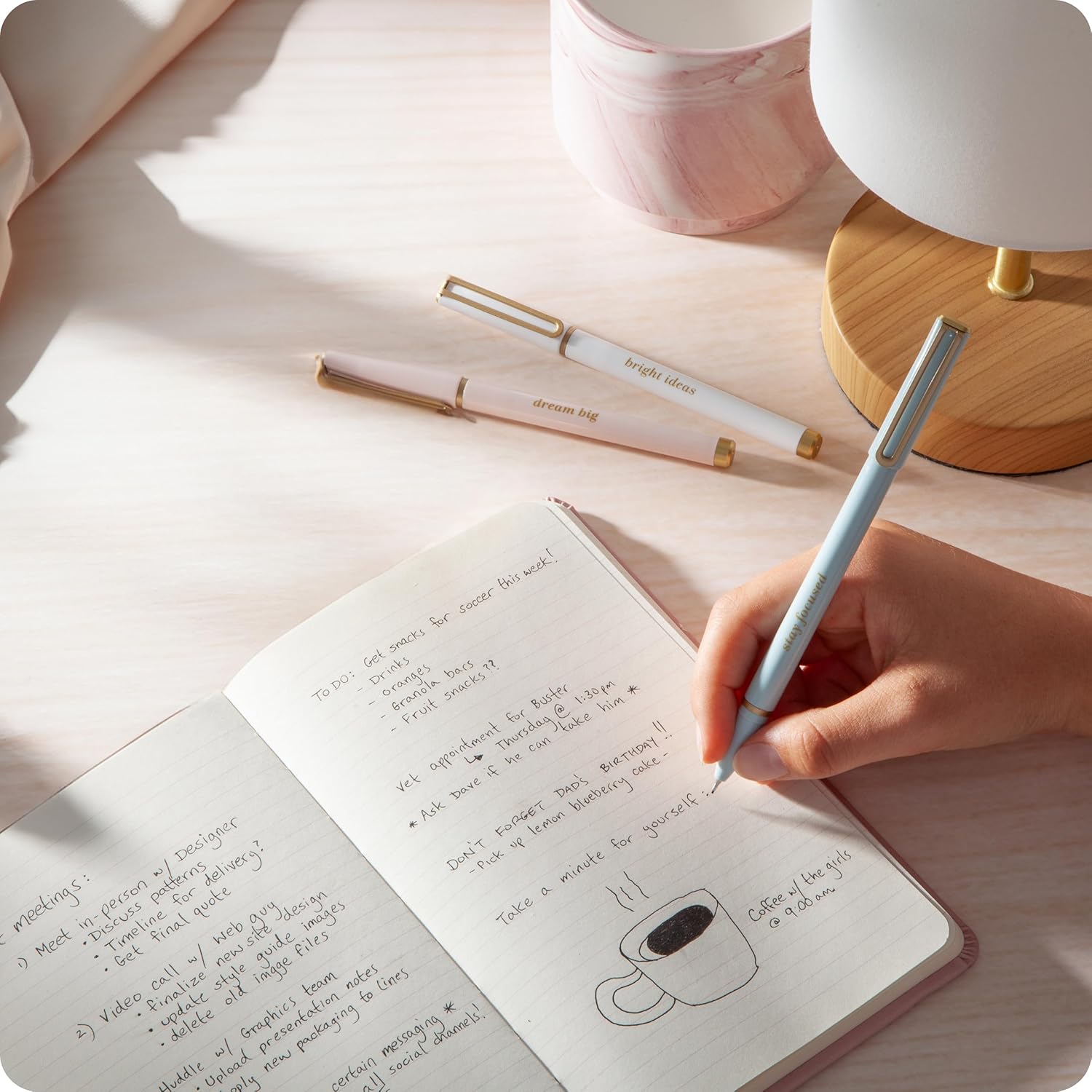 U Brands Catalina Felt Tip Pens, Set of 6 Black Ink Pens, Classic, Elegant Standard, Medium (0.7 mm) Point - Image 6