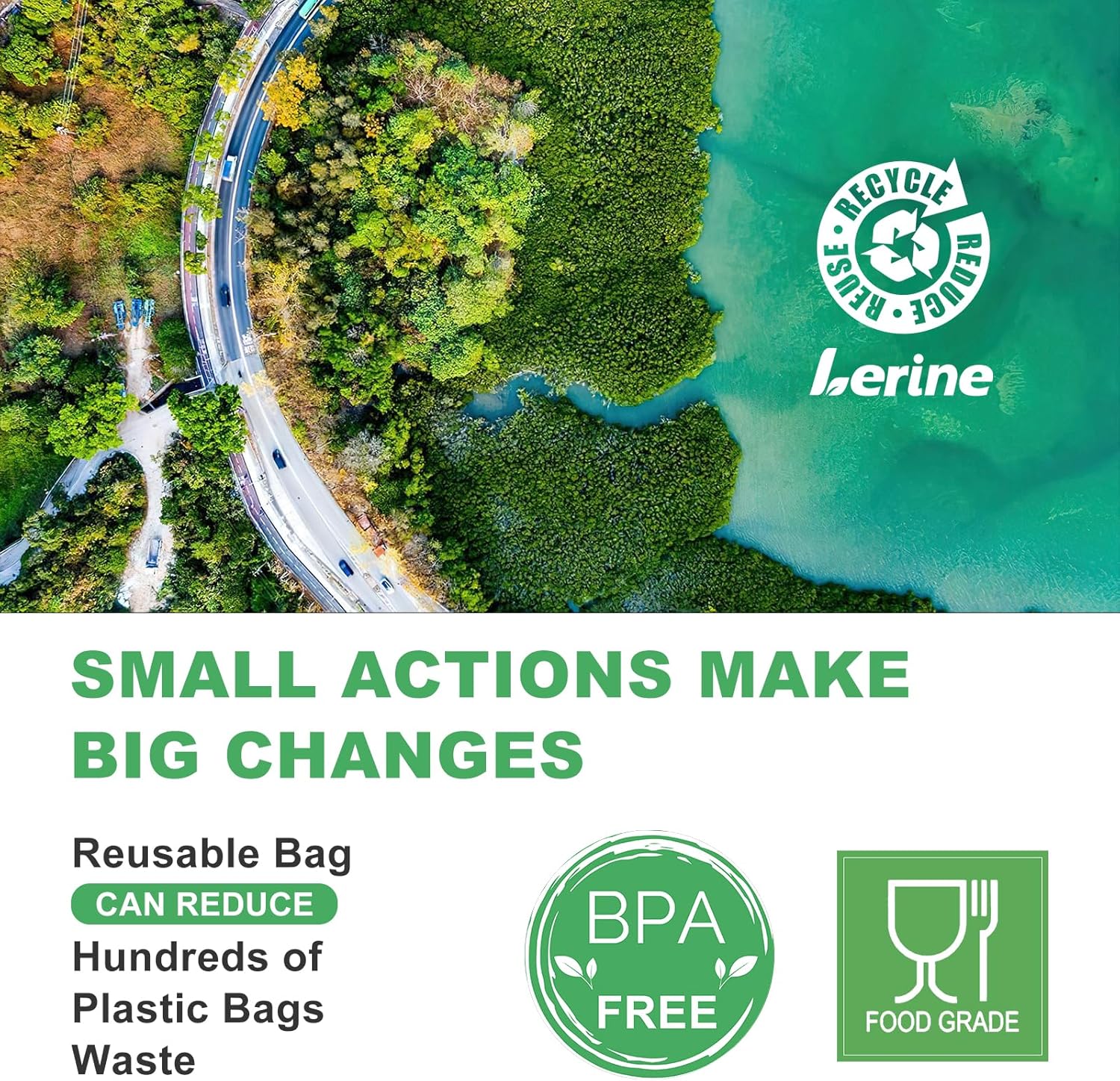 Lerine 10 Pack Dishwasher Safe Reusable Bags, Leakproof Reusable Freezer Bags, BPA Free Food Storage Bags for Marinate Food Travel - 3 Gallon 4 Sandwich 3 Snack - Image 7