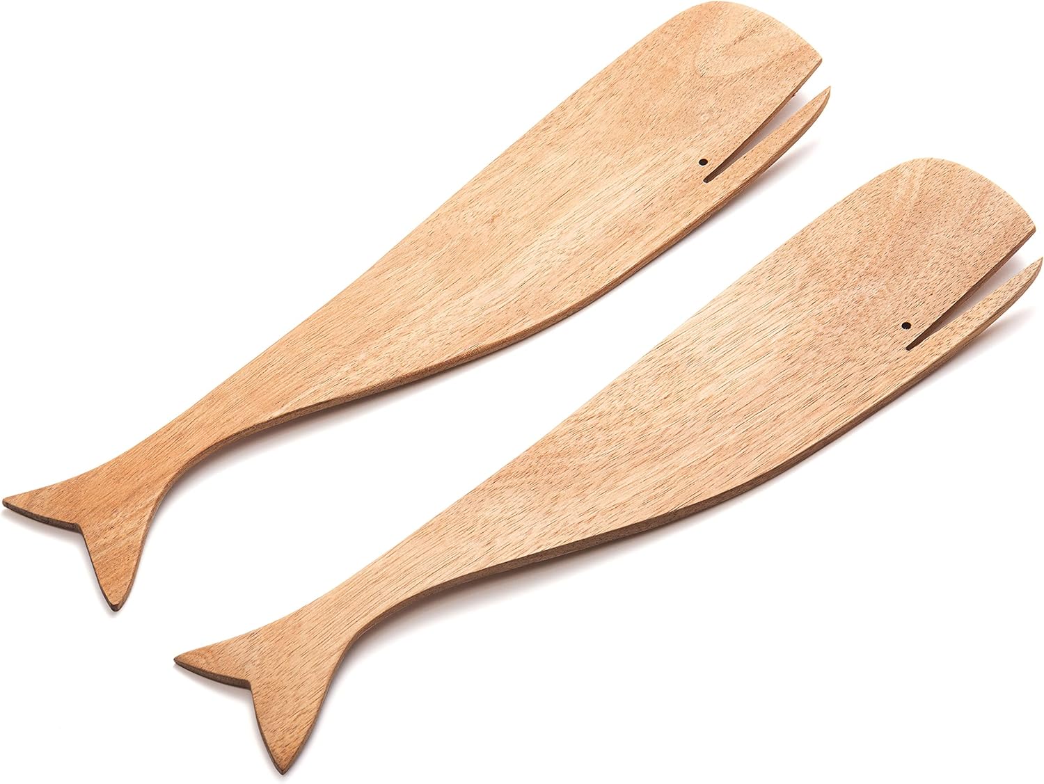 Ironwood Gourmet Acacia Wood Whale Salad Serving Utensils - Image 3