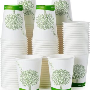 ECOLipak 240 Count 12 oz Compostable Paper Cups, Biodegradable Disposable Paper Coffee Cups with PLA Lined, Eco-friendly Hot Drinking Cups for Party, Picnic,Travel,and Events