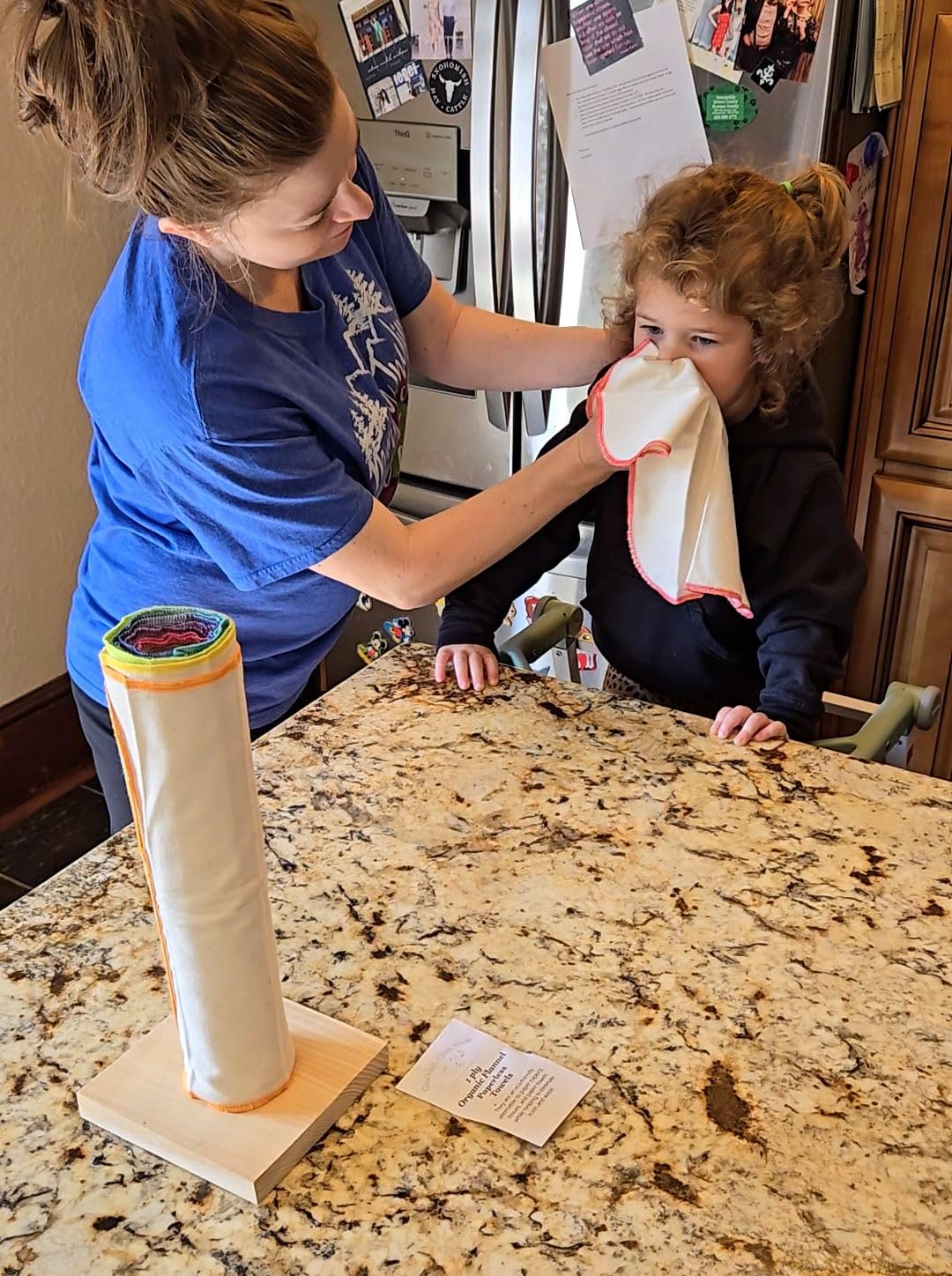 Gina's Soft Cloth Shop 2 Ply 11x12 Inches Natural Unbleached Birdseye Paperless Towel Set of 10 Assorted Earthtone Colors- Proudly Made in the USA! - Image 2