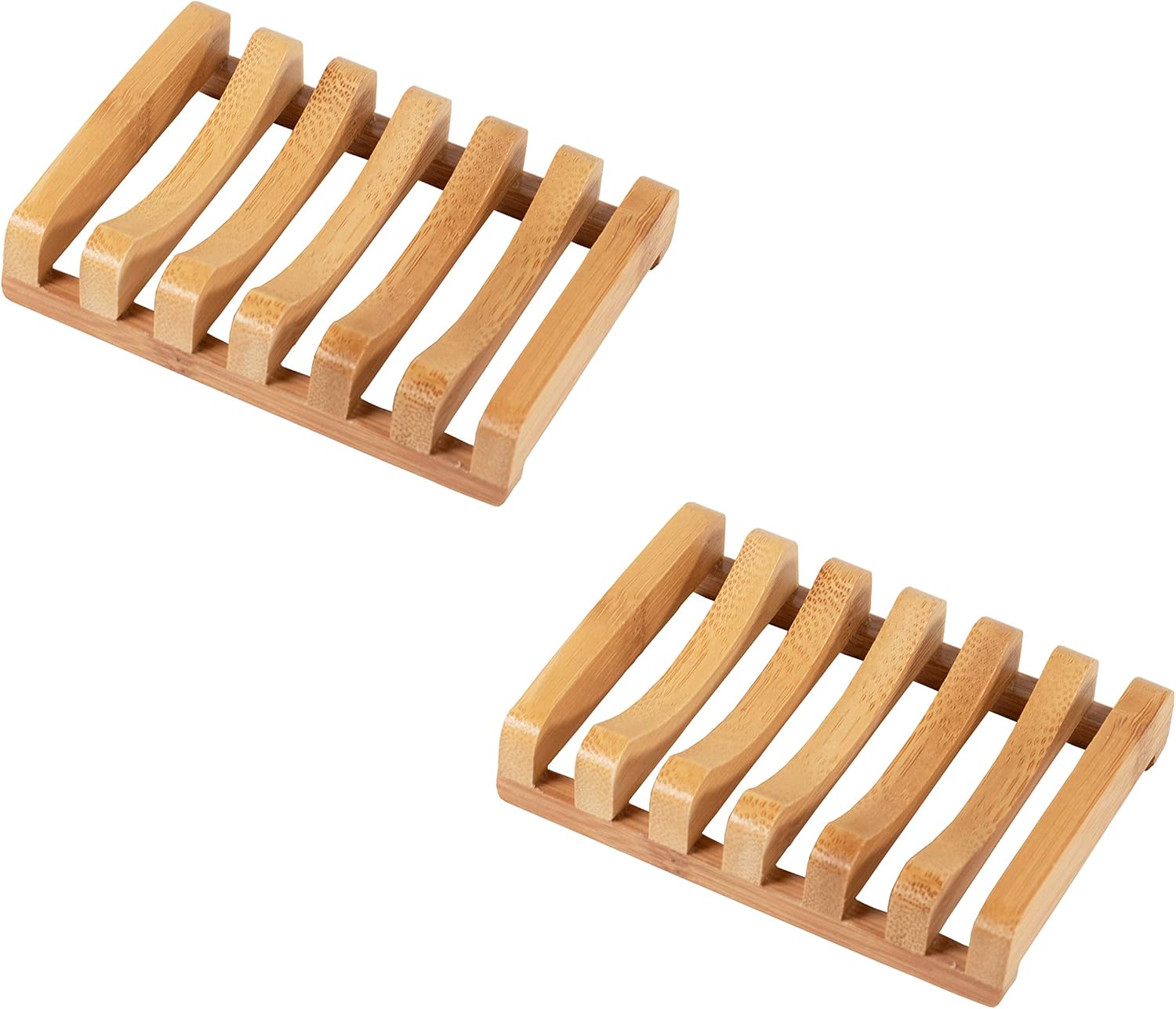 Bar Soap Dish for Sink or Shower, Odor Resistant Tray, Sustainable Bamboo Wood Holder, Great for Bathrooms and Kitchens, 2 Pack - Image 3