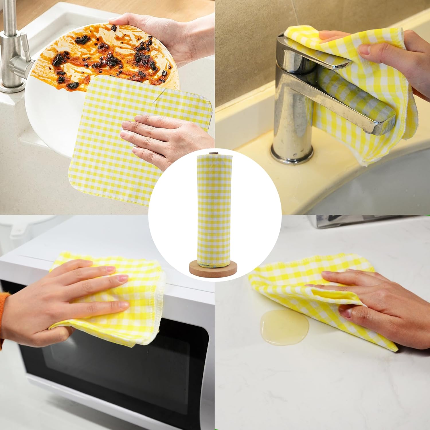 Reusable Paper Towels - Value Pack of 25 Jumbo Large Paperless Paper Towels, Reusable Cotton Cloth Napkins Alternative Washable Roll, Absorbent Sustainable Kitchen Dish Cloth - Image 6