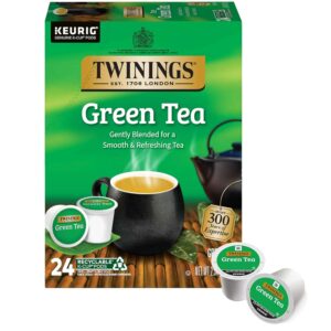 Twinings Pure Green Tea K-Cup Pods for Keurig, 24 Count (Pack of 1), Smooth Flavour, Enticing Aroma, Caffeinated, Enjoy Hot or Iced