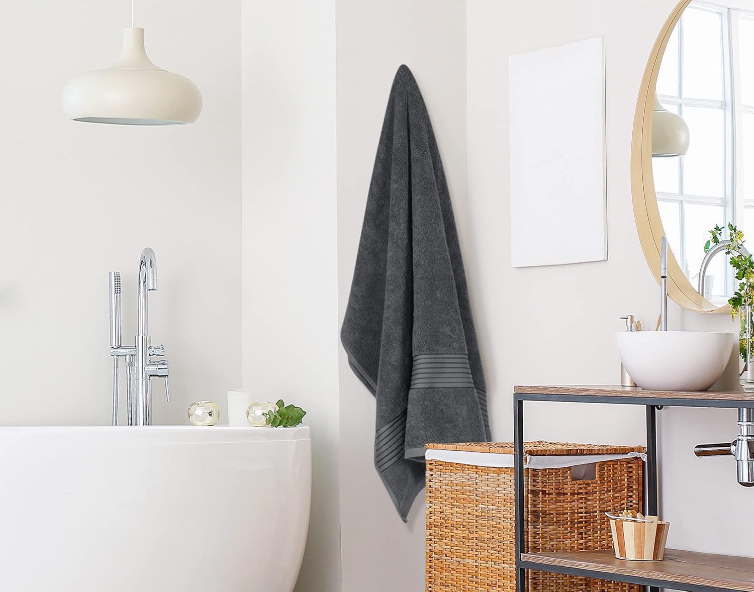 Utopia Towels Extra Large Bath Sheets 2 Pack, 35 by 70 Inches,100% Cotton Highly Absorbent & Quick Dry Bath Towel for Adults, Super Soft Towel, Grey - Image 4