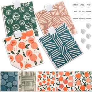 Lucomb 10 Pack Swedish Dishcloths with Hanging Clips, Reusable Swedish Dish Towels Biodegradable Cellulose Cleaning Cloths Washable Dish Wipes for Kitchen Home Office(Quick Drying & Super Absorb)