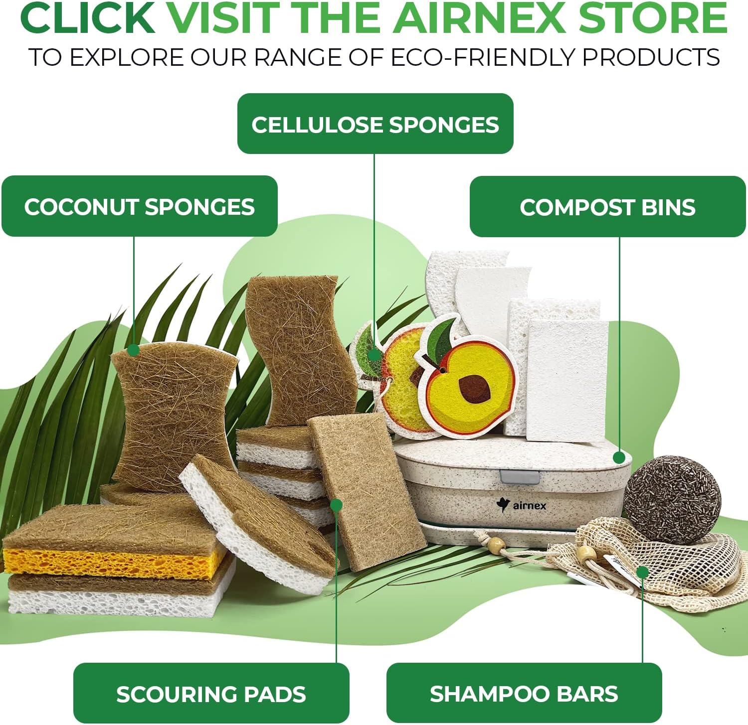 10 Pack Biodegradable Natural Kitchen Sponge - Compostable Cellulose and Coconut Walnut Scrubber Sponge - Eco Friendly Sponges for Dishes - Image 7