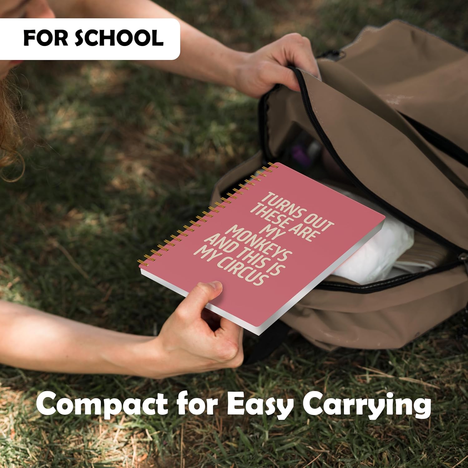 Evcprz Pink Office Notebooks for Work, Funny Work Journal Notebook for Coworkers, Turns Out These Are My Monkey Humor Journals, Funny Office Supplies, Coworker Sarcastic Gifts, 5.5x8.3 Inch - Image 5