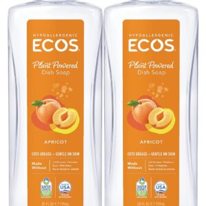 ECOS® Hypoallergenic Dish Soap, Natural Apricot, 25 Fl Oz (Pack of 2)