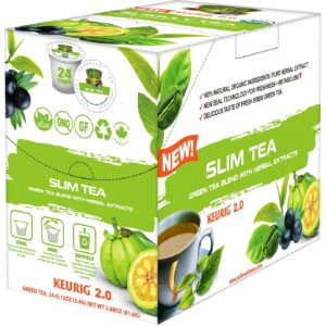 SOLLO Slim Tea K-Cup, Diet Support, Weight Loss with Garcinia & Green Coffee Extract, Single Serve Pods, Compatible With 2.0 K-Cup Keurig Brewers, 24 Ct