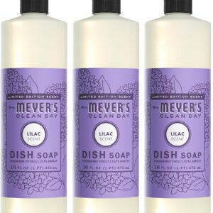 Mrs. MEYER’S Clean Day Liquid Dish Soap, Lilac Scent, 16 Ounce Bottle (Pack of 3)