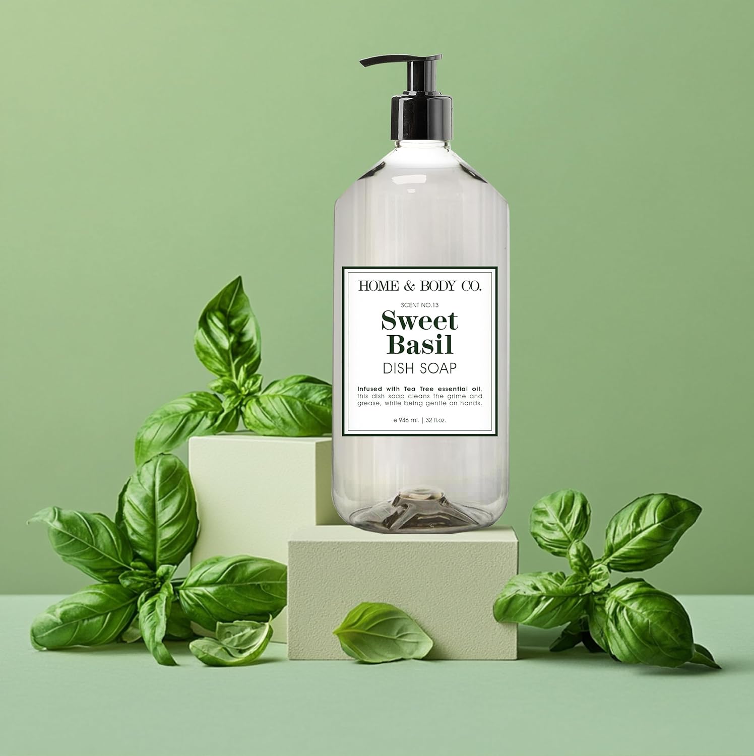 Home & Body Co. Sweet Basil and Meyer Lemon Dish Soaps, 32 fl oz, Set of 4 - Image 2