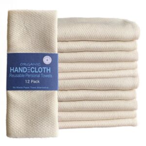 Reusable Paper Towels/G.O.T.S. Certified Organic Cotton/Made in USA/Microfiber Alternative/Machine Washable/Absorbent/Durable/Quality Hemmed Edges/Sustainable Kitchen (12 Pack)