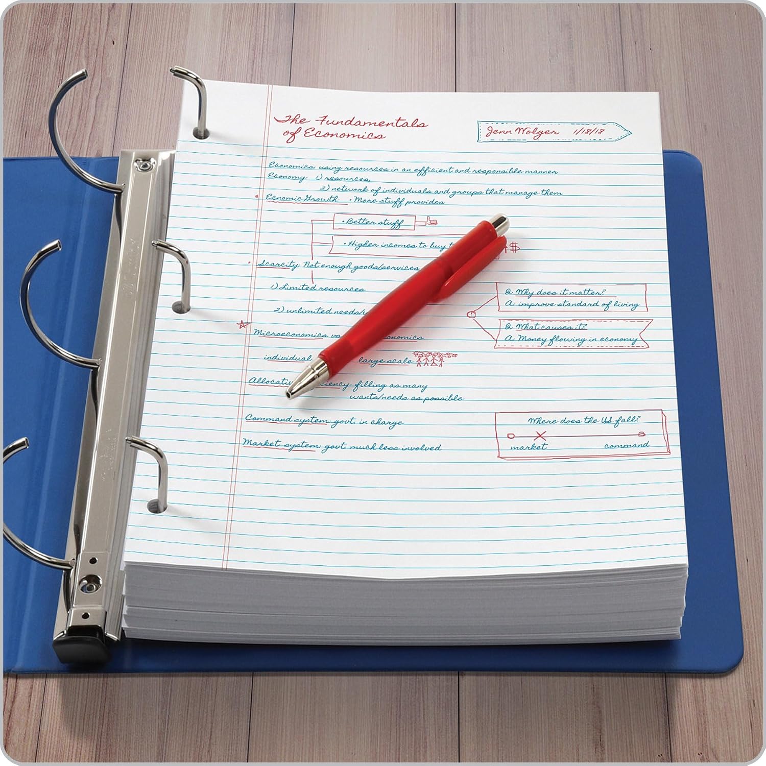 Oxford Loose Leaf Paper, 500 Sheets, College Rule Filler Notebook Paper, 8-1/2" x 11", 3-Hole Punched Fits 3-Ring Binders (62349) - Image 4