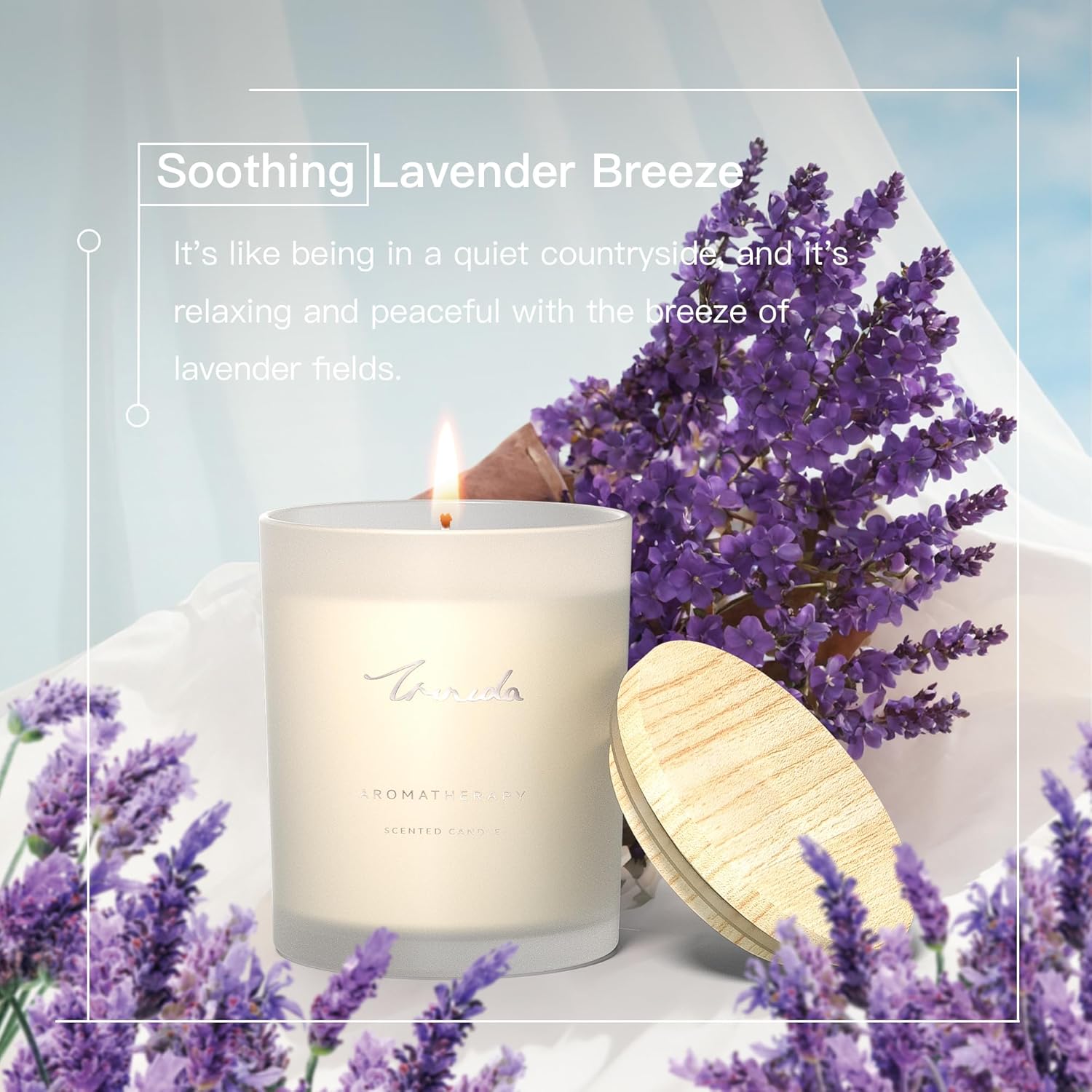 TRINIDa Scented Candles 120Hrs, Soy Candles for Home Scented, Aromatherapy Candle Set, Lavender Candle Gifts for Women Birthday - Image 4