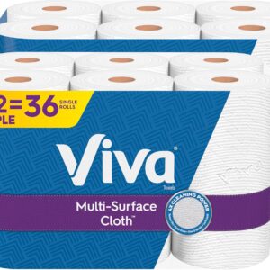 Viva Multi-Surface Cloth Paper Towels, 12 Triple Rolls, 165 Sheets Per Roll (2 Packs of 6)