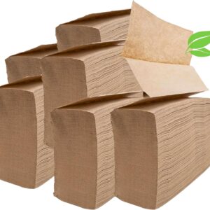 Brown Organic Unbleached Z-Fold Paper Towels 1250ct | 100% Post-Consumer Waste, Sustainable Multifold Towels in Bulk | Recycled Paper Towels for Practical Use