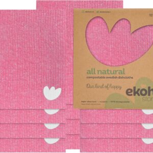 EKOH Swedish DishCloths for Kitchen 12 Pack, Reusable Paper Towels Washable, Eco-Friendly Cellulose Sponge, Microfiber Alternative Dish Cloth, Eco Friendly Cleaning Essentials