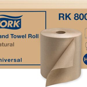 Tork Natural Paper Hand Towel Roll H21 100% Recycled Fiber, Universal Fit 6 Rolls x 800 Ft (RK8002)