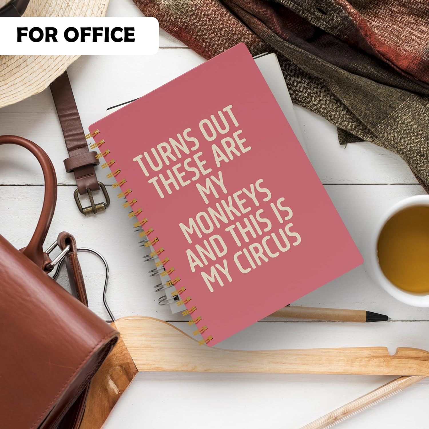 Evcprz Pink Office Notebooks for Work, Funny Work Journal Notebook for Coworkers, Turns Out These Are My Monkey Humor Journals, Funny Office Supplies, Coworker Sarcastic Gifts, 5.5x8.3 Inch - Image 6