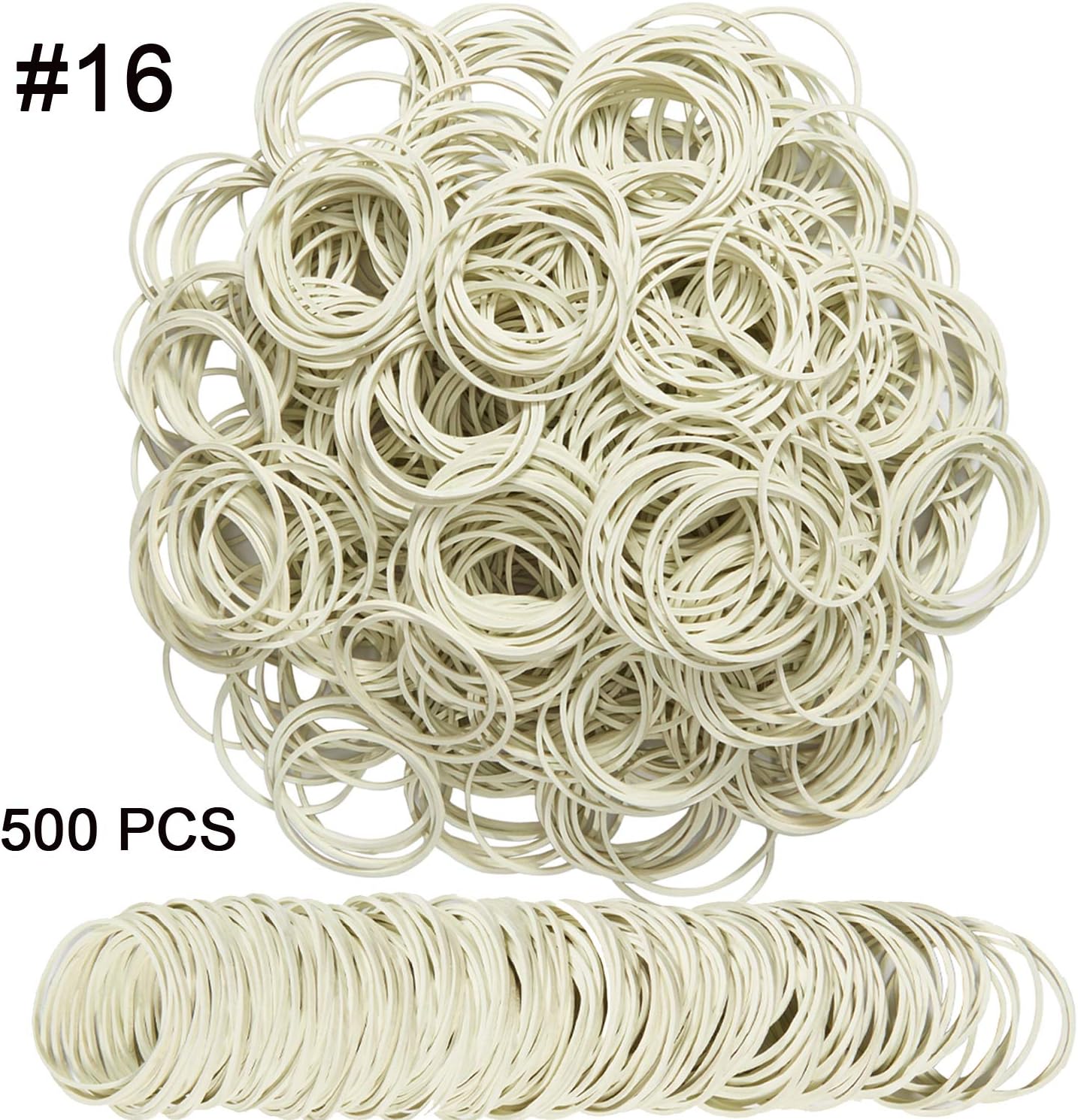 AMUU Rubber Bands size16 white 500pcs #16 Small Rubber Band for office supplies Money School Home Elastic Band 38mm Rubber Bands - Image 3