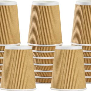 8 oz Disposable Paper Cups – Pack of 100, Eco-Friendly Biodegradable Drinkware Ideal for Hot/Cold Beverage Drinking Cup for Water, Juice in Parties, BBQ, Travel & Events 240 ml (8 OZ), Brown