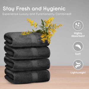 Ariv Premium Bath Towels Pack of 4, 100% Cotton, Large, Super Soft, Highly Absorbent, Quick Dry, Durable, Comfortable, Great Value & Quality, Perfect for Home & Bathroom – Grey