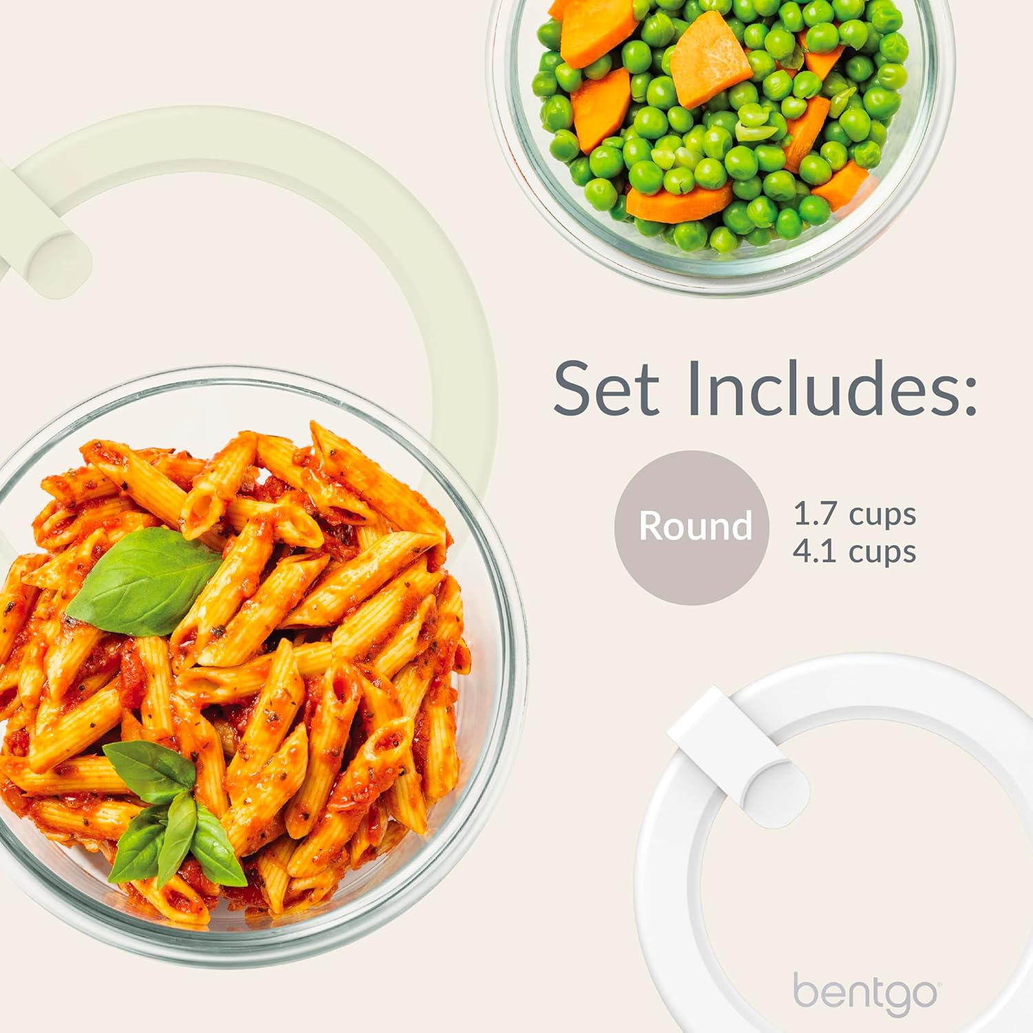 Bentgo Signature Leak-Proof Glass Food Storage - 4-Piece Set, 1-Compartment Plastic-Free Containers with Airtight Glass Lids, BPA-Free, Microwave, Freezer, Oven & Dishwasher Safe (White Stone) - Image 7