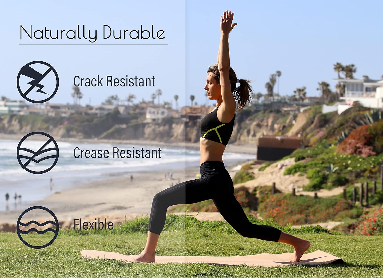 3mm Thick, 72" x 24" Natural Rubber Cork Yoga Mat, Hot Yoga Mat, Non Toxic, TPE-Free, Sustainable, Eco-Friendly, Non-Slip, Odor Resistant - Image 7