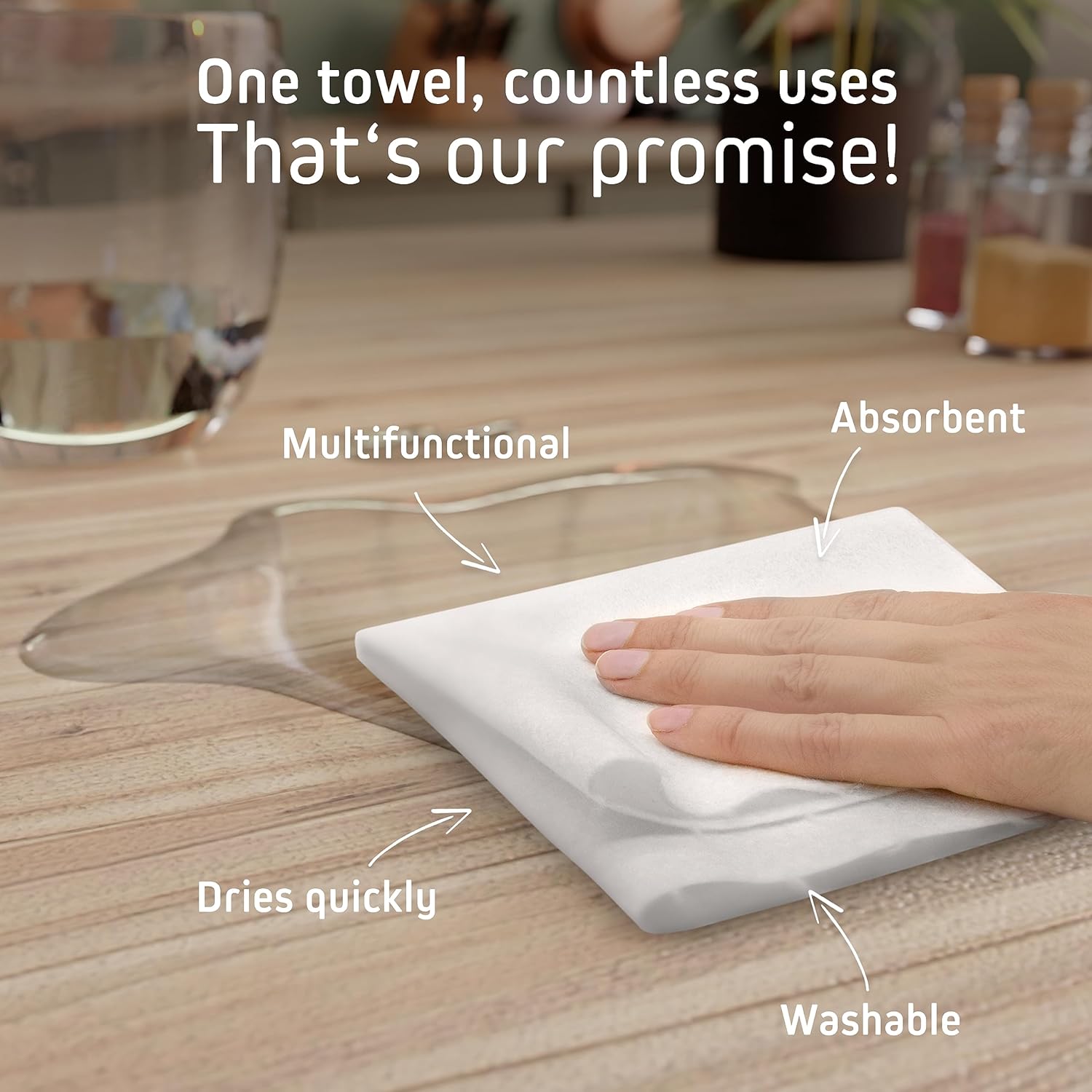 Reusable Paper Towels Washable – 3 Rolls, 20 Sheets (11"x11") | Made of Bamboo, Super Absorbent, Machine Washable, Eco-Friendly Alternative to Paper Towels | Perfect for Kitchen & Beyond - Image 2