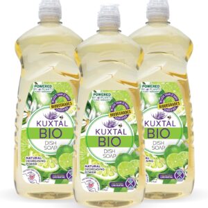 KUXTAL Dish Soap Liquid – 3 Pack | Biodegradable Formula Certified by OECD 301-A | Eco-Friendly with Natural Ingredients | Gentle on Hands | Citrus Scent | 27.7 fl oz Each