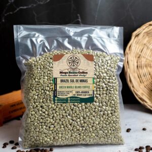 Unroasted Green Coffee Beans, Mega Beans Coffee, Brazil Sul de Minas Peaberry/ 100% Arabica (3Lb)