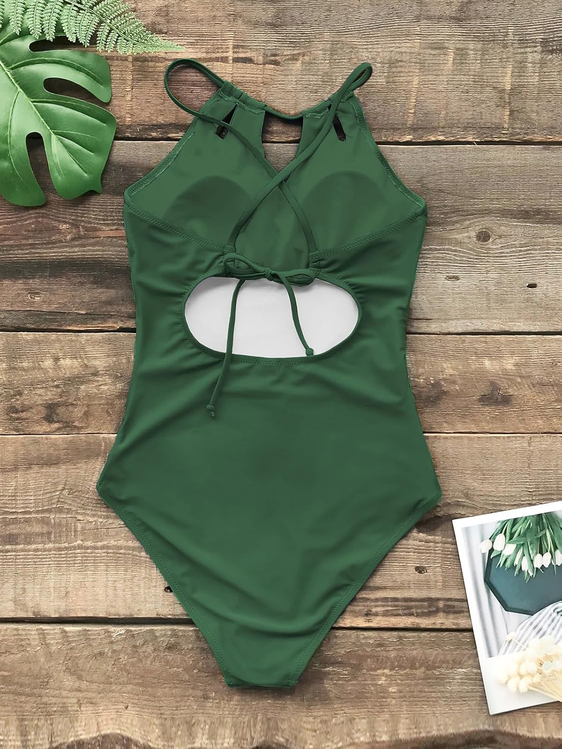 CUPSHE Women's One Piece Swimsuit High Neck Tummy Control Swimwear Bathing Suit - Image 5