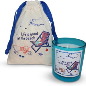 CharmLab Candle, Orange Flower & Ocean Breeze – Eco-Friendly 6.5 oz, Summer Decor, Gift for Men & Women, Up to 40 Hours Burn Time, Made with Recycled Plastic for a Sustainable & Durable Choice