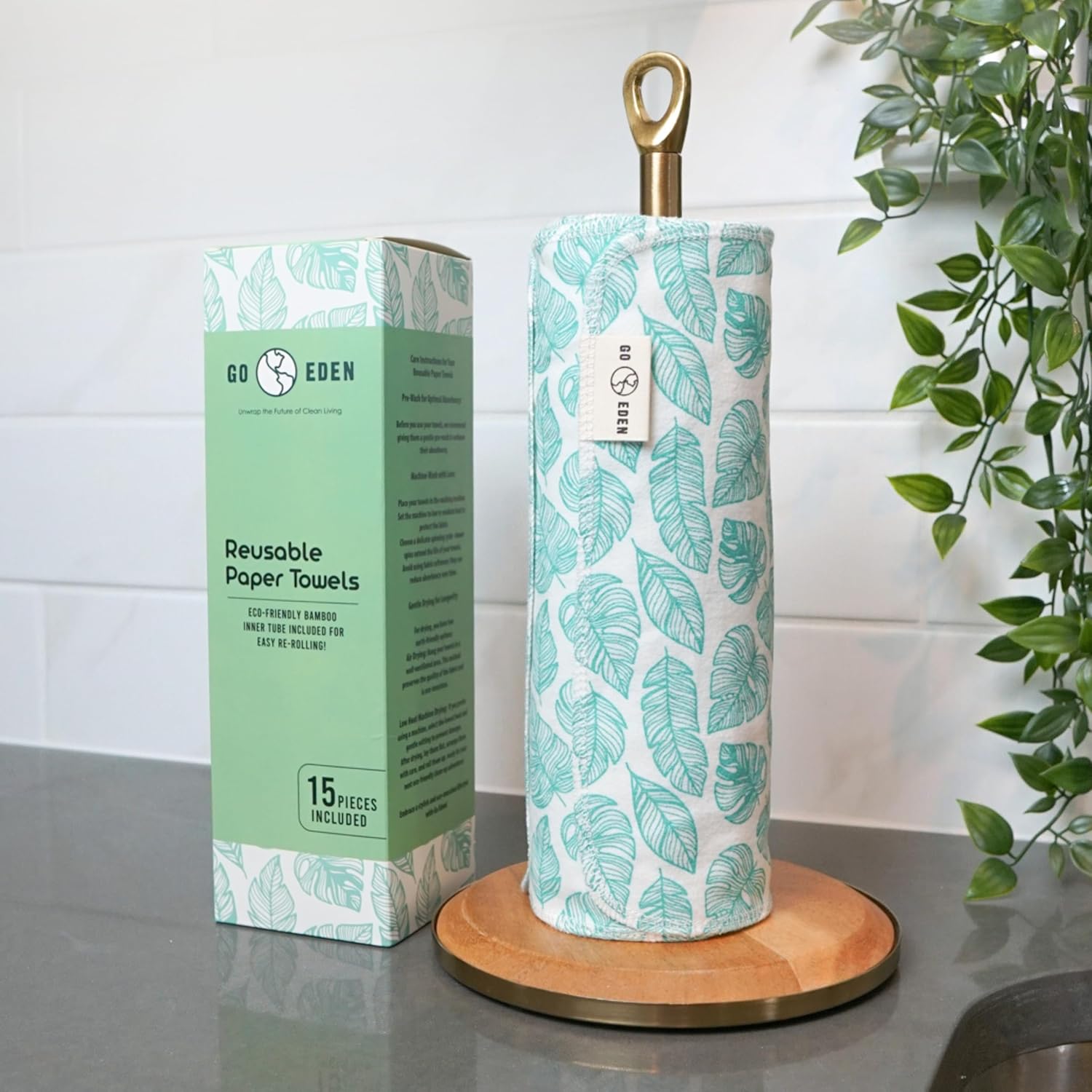 Reusable Paper Towels - Pack of Paperless & Washable Towels, 100% Cotton, Highly Absorbent, and Built to Last, Kitchen Dish Cloth Alternative (Pastels, 15 Pieces) - Image 2