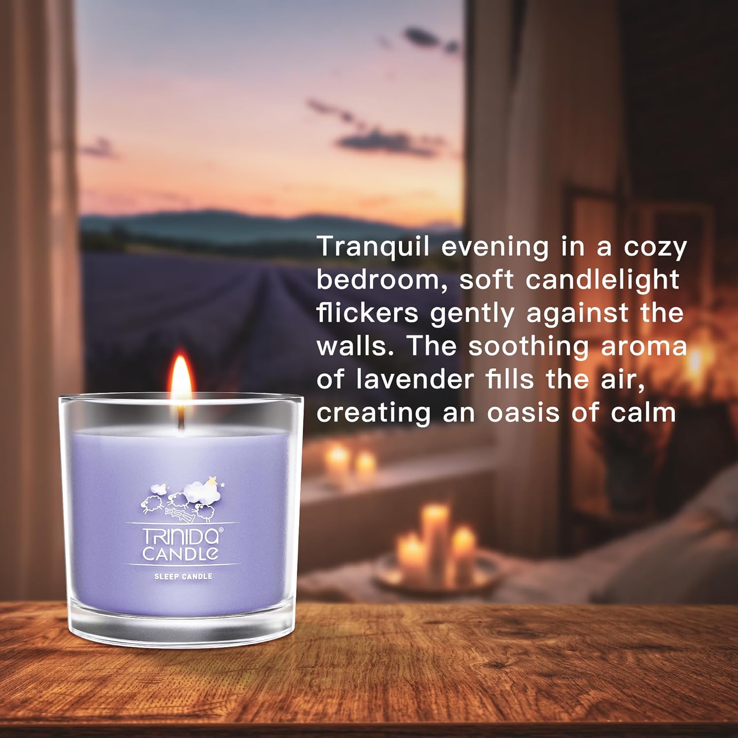 TRINIDa Scented Candles for Men, 3 Sleep Candles for Home Scented with 6.3Oz, Lavender Candle for Women with Geranium & Ylang Ylang, Perfect for Sleeping & Relaxing (+7 Series Options) - Image 5