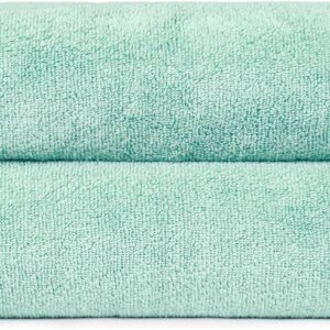 Amazon Basics 100% Cotton Quick-Dry Lightweight Moisture Absorbing Bath Towel, 2-Pack, Seafoam Green, 54″ x 30″