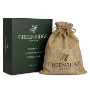 Greenridge Coffee Ethiopian Green Coffee Beans, 1 LB. Unroasted Coffee Beans, Whole Raw Coffee Unroasted, Best Green Coffee for Roasting
