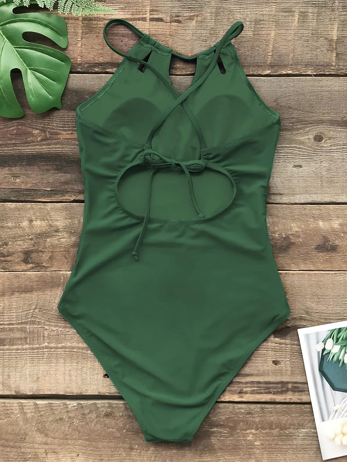 CUPSHE Women's One Piece Swimsuit High Neck Tummy Control Swimwear Bathing Suit - Image 6