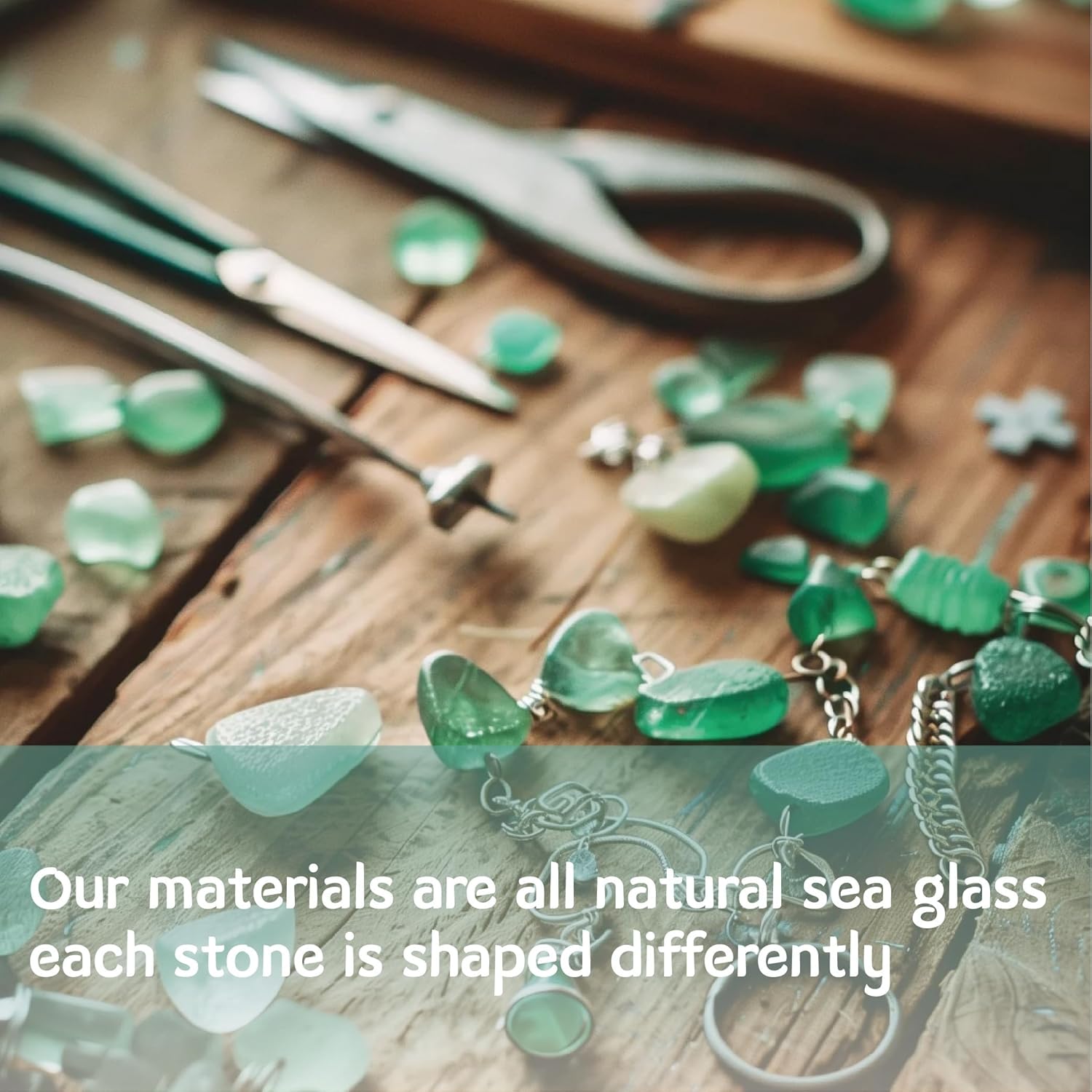 Handmade 14K Gold Sea Glass Wire Wrap Drop Earrings Jewelry (Green),Beach Earrings, Summer Gift, Ocean Jewelry Inspirational Gifts for Women, Mom, Sister - Image 7