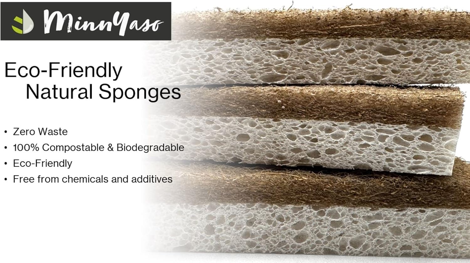 12 Pack Natural Sponges | Hemp Sisal Plant Based Scrubber Scouring Sponge | Eco-Friendly Odor Free Biodegradable Compostable Wood Pulp | Sustainable Scrub Pads for Kitchen, Dishes, Bathroom - Image 5