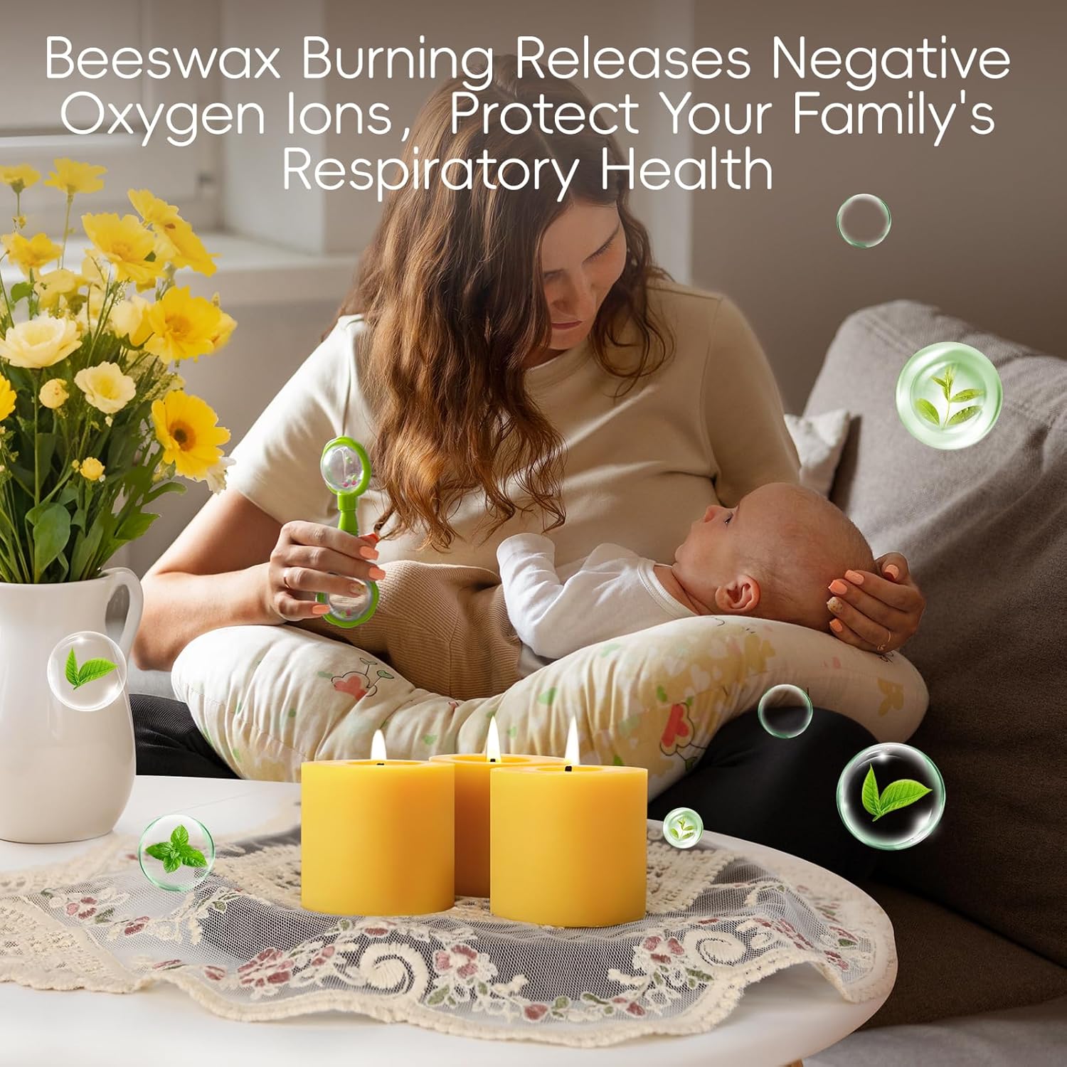 4 Pack Natural Beeswax Pillar Candles,2x2in 100% Pure Beeswax Candles-80 Hours Long Burning,Unscented Bees Wax Candles for Home,Prayer,Emergency,Dripless Smokeless Organic Pillar Candles Bluk - Image 4