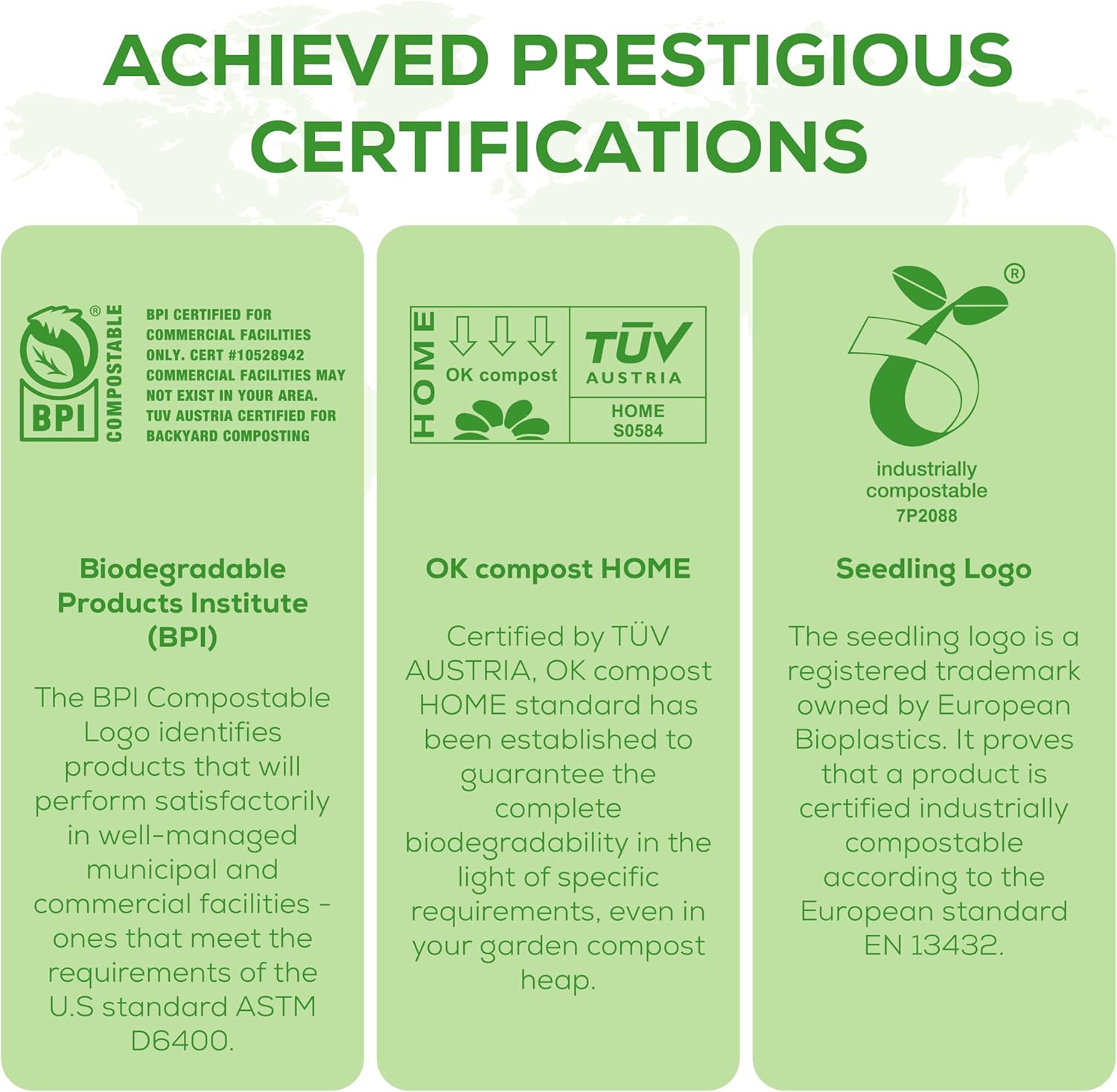 ANECO Compostable Food Waste Bags 13 Gallon, 50 Count, Extra Thick Kitchen Compost Bags With Handles, Large Compostable Bags for Tall Kitchen Bin - Image 7