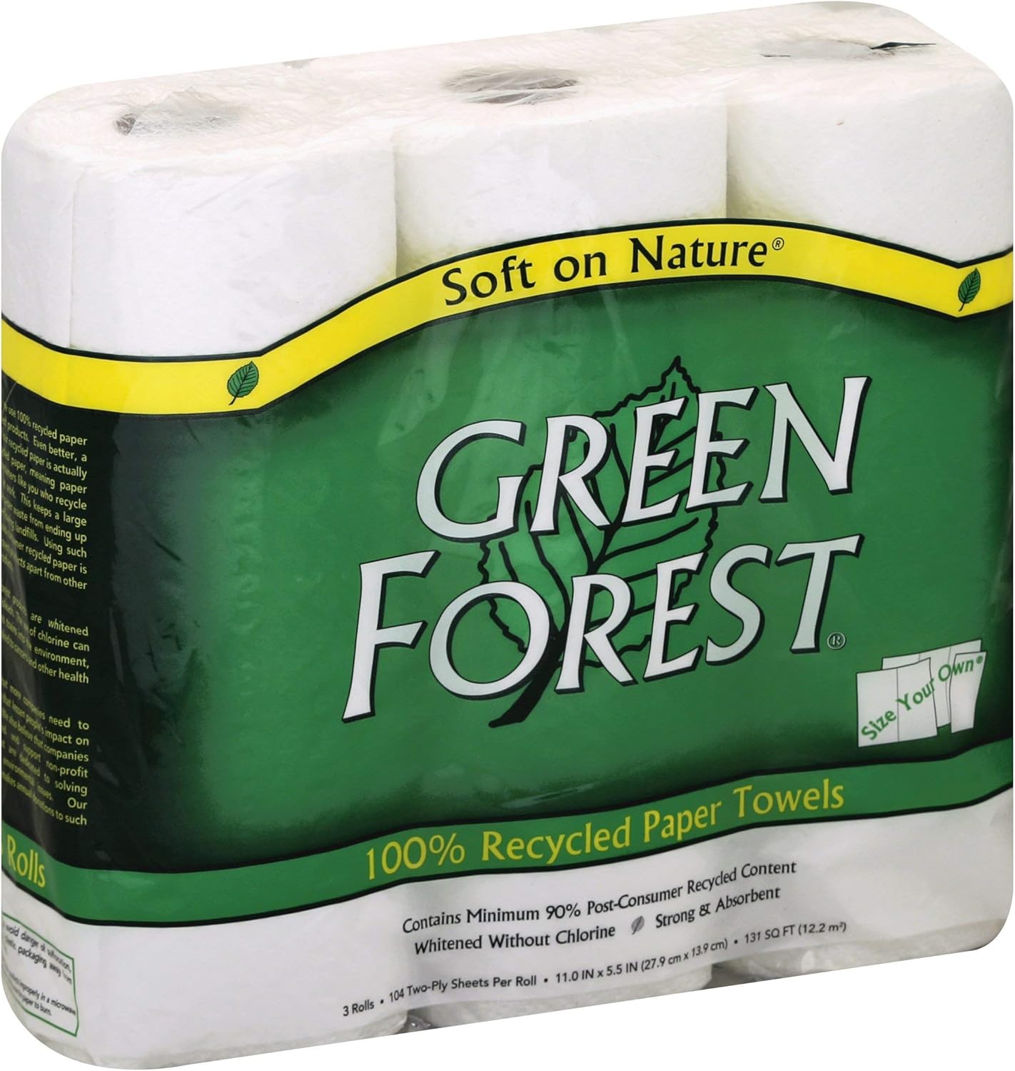 Green Forest 100% Recycled Paper Towels, 3 Rolls