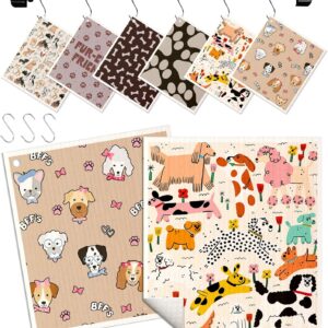 Kitchen Swedish Dishcloths with Hooks – 6 Pack Reusable Dish Cloths for Washing Dishes Fast Drying Cute Fun Swedish Dish Towels Washable Cleaning Sponge, Furry Dog